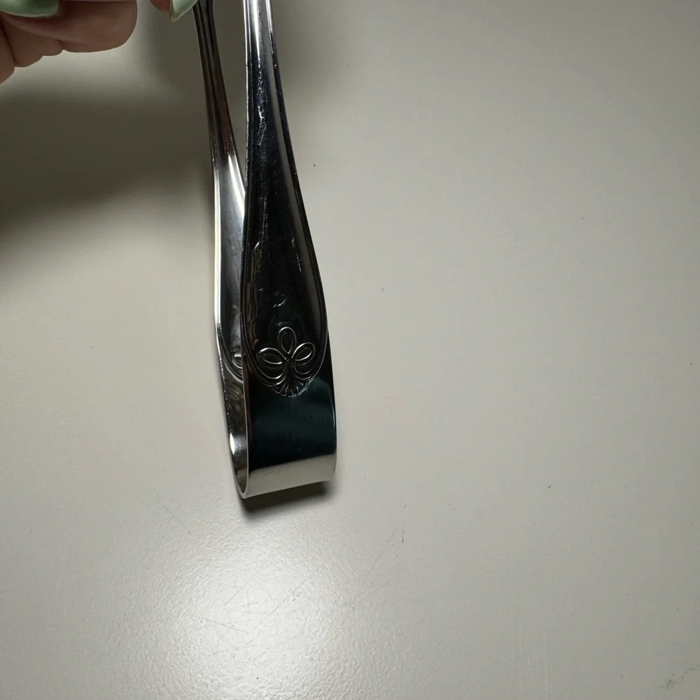 Reed & Barton‎ Ribbon Silver Salad Serving Tongs